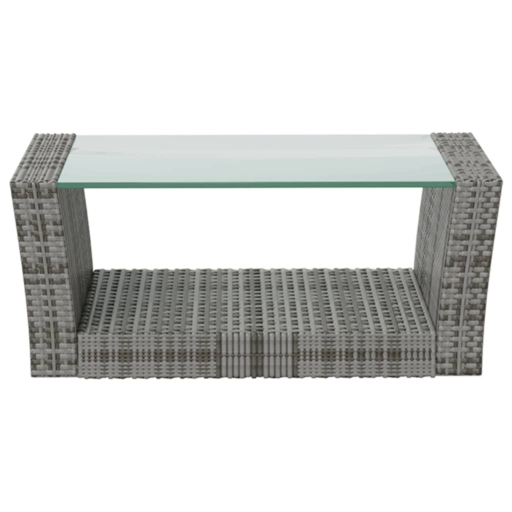 -Delige Loungeset Met Kussens Poly Rattan 8 Grijs
