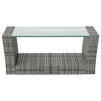 -Delige Loungeset Met Kussens Poly Rattan 8 Grijs