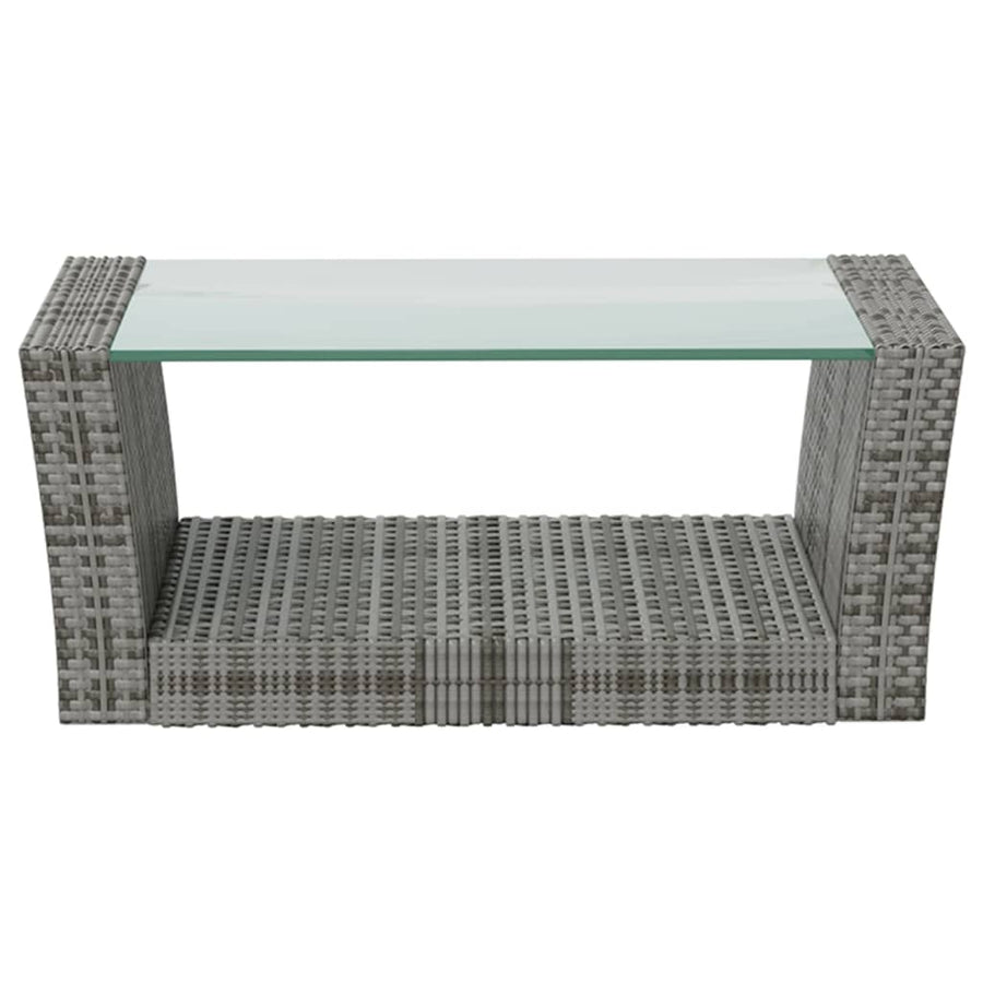 -Delige Loungeset Met Kussens Poly Rattan 8 Grijs