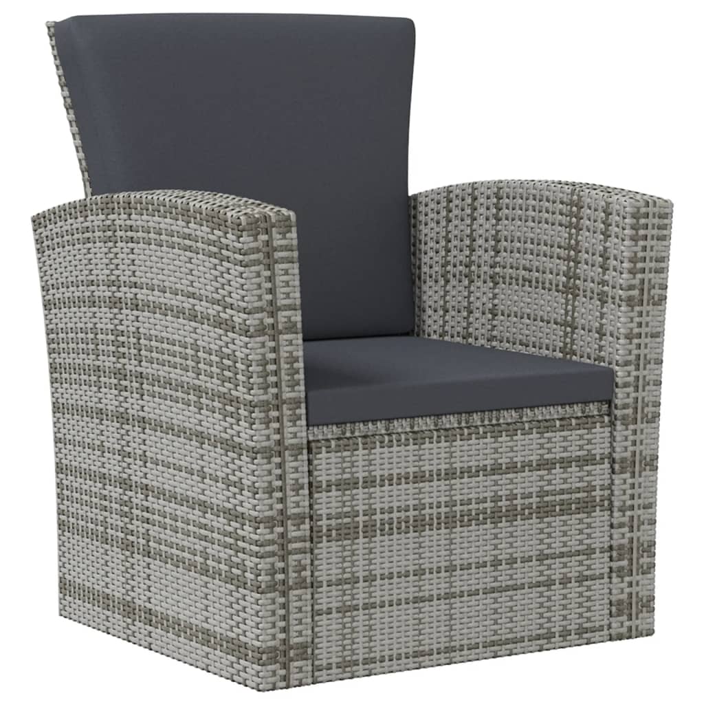 -Delige Loungeset Met Kussens Poly Rattan 16 Grijs