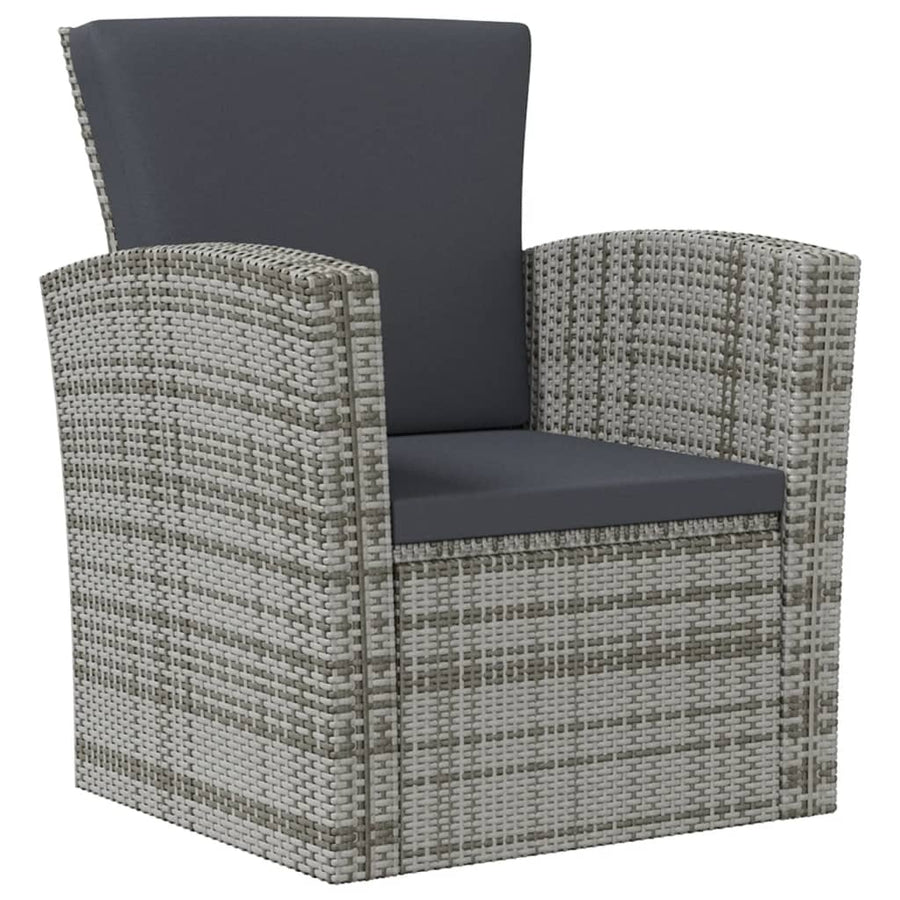 -Delige Loungeset Met Kussens Poly Rattan 16 Grijs