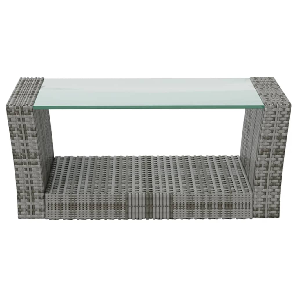 -Delige Loungeset Met Kussens Poly Rattan 16 Grijs