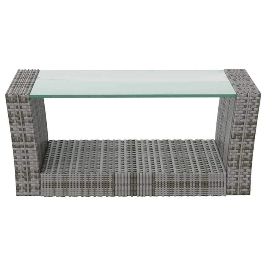 -Delige Loungeset Met Kussens Poly Rattan 16 Grijs