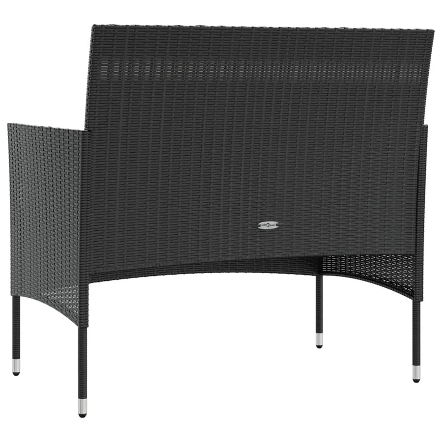 8-Delige Loungeset Met Kussens Poly Rattan Zwart Zwart en wit