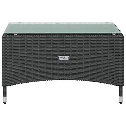 8-Delige Loungeset Met Kussens Poly Rattan Zwart Zwart en wit