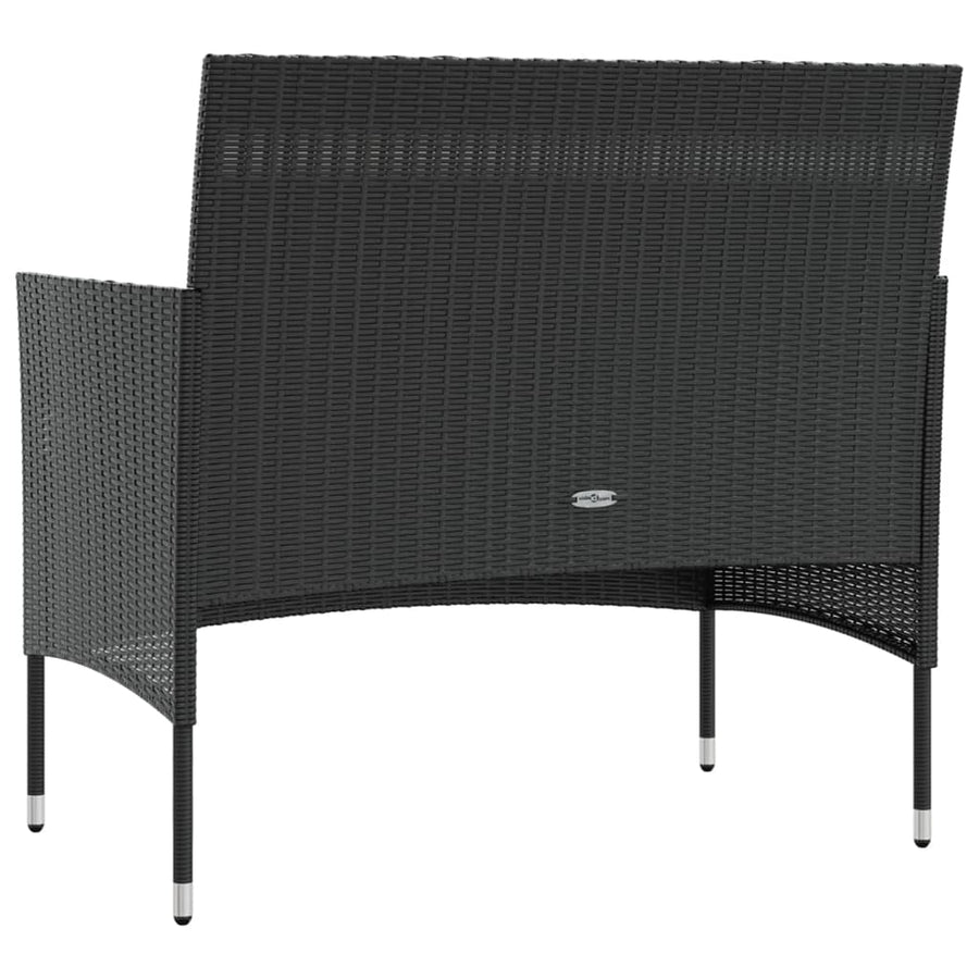 16-Delige Loungeset Met Kussens Poly Rattan Zwart Zwart en wit