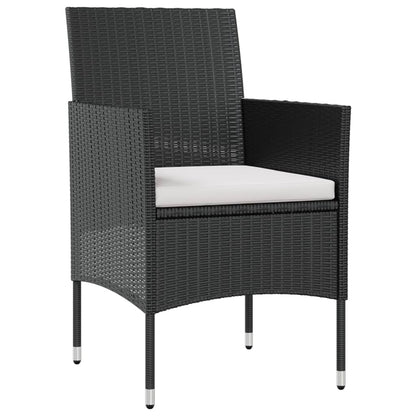 16-Delige Loungeset Met Kussens Poly Rattan Zwart Zwart en wit