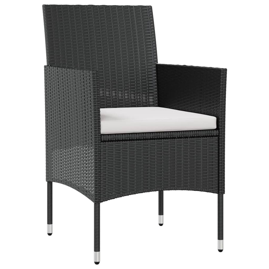 16-Delige Loungeset Met Kussens Poly Rattan Zwart Zwart en wit