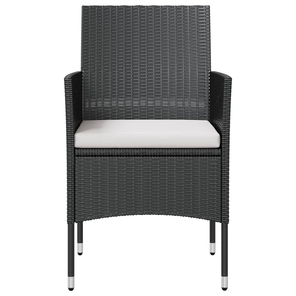 16-Delige Loungeset Met Kussens Poly Rattan Zwart Zwart en wit