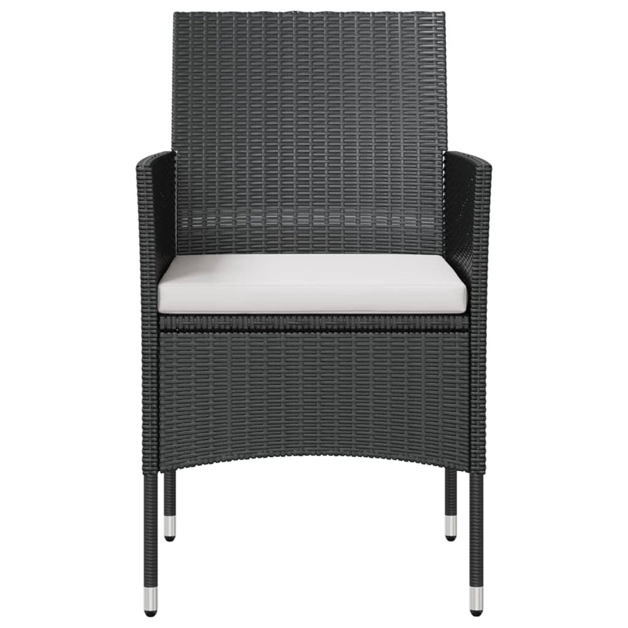 16-Delige Loungeset Met Kussens Poly Rattan Zwart Zwart en wit
