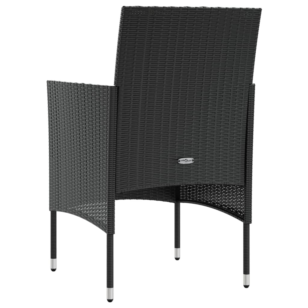 16-Delige Loungeset Met Kussens Poly Rattan Zwart Zwart en wit