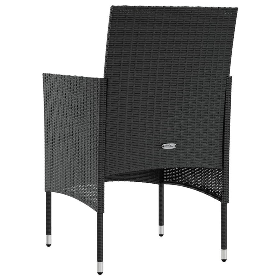 16-Delige Loungeset Met Kussens Poly Rattan Zwart Zwart en wit