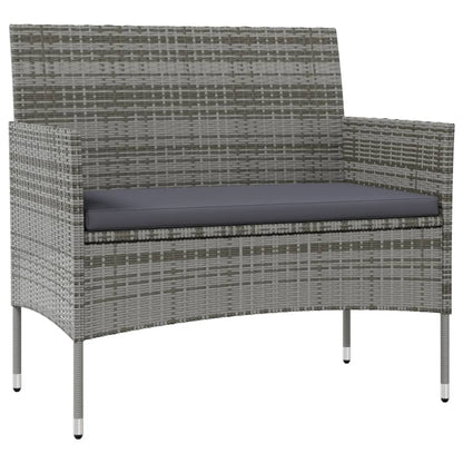 -Delige Loungeset Met Kussens Poly Rattan 8 Grijs