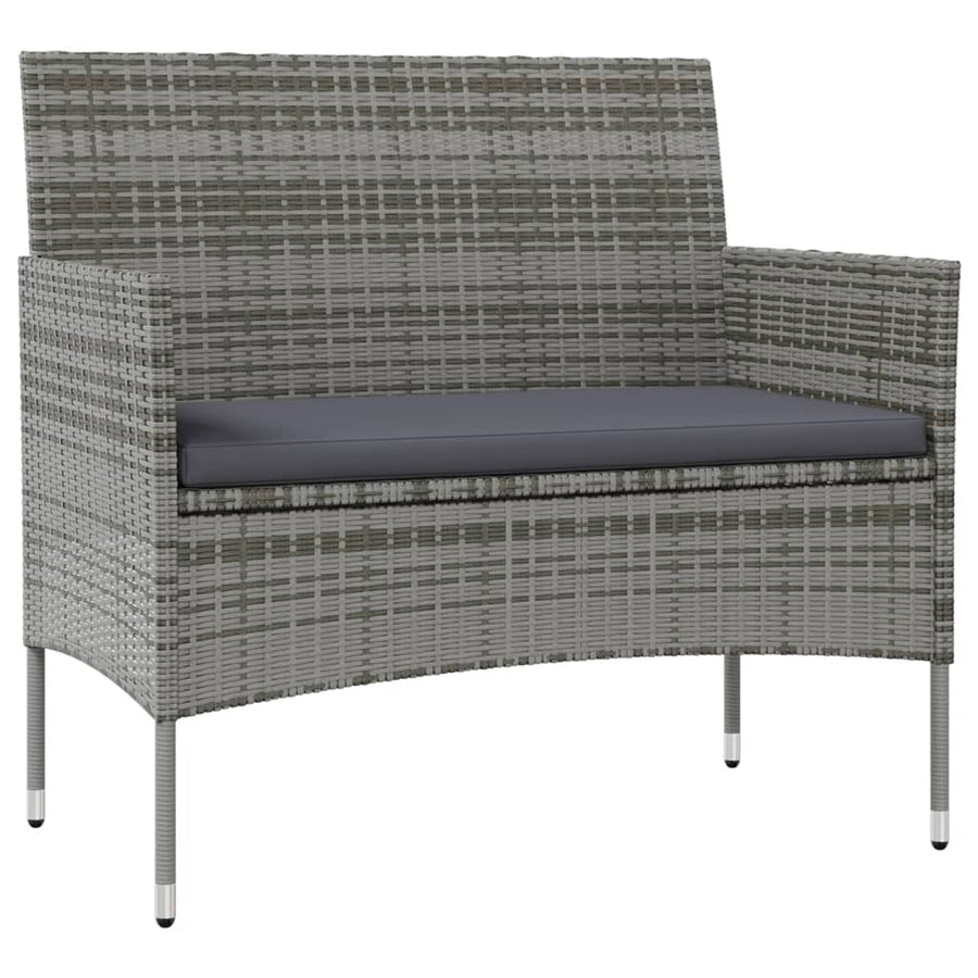 -Delige Loungeset Met Kussens Poly Rattan 8 Grijs