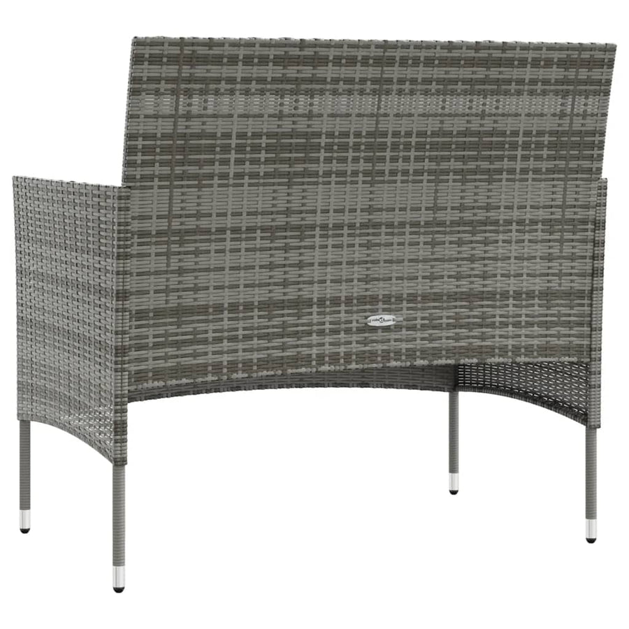 -Delige Loungeset Met Kussens Poly Rattan 8 Grijs