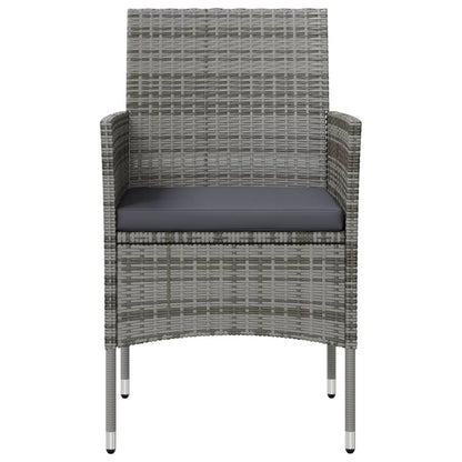 -Delige Loungeset Met Kussens Poly Rattan 8 Grijs