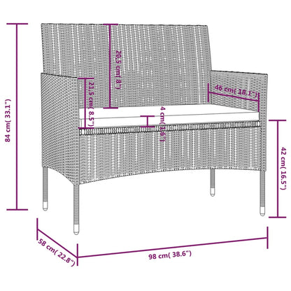 -Delige Loungeset Met Kussens Poly Rattan 8 Grijs