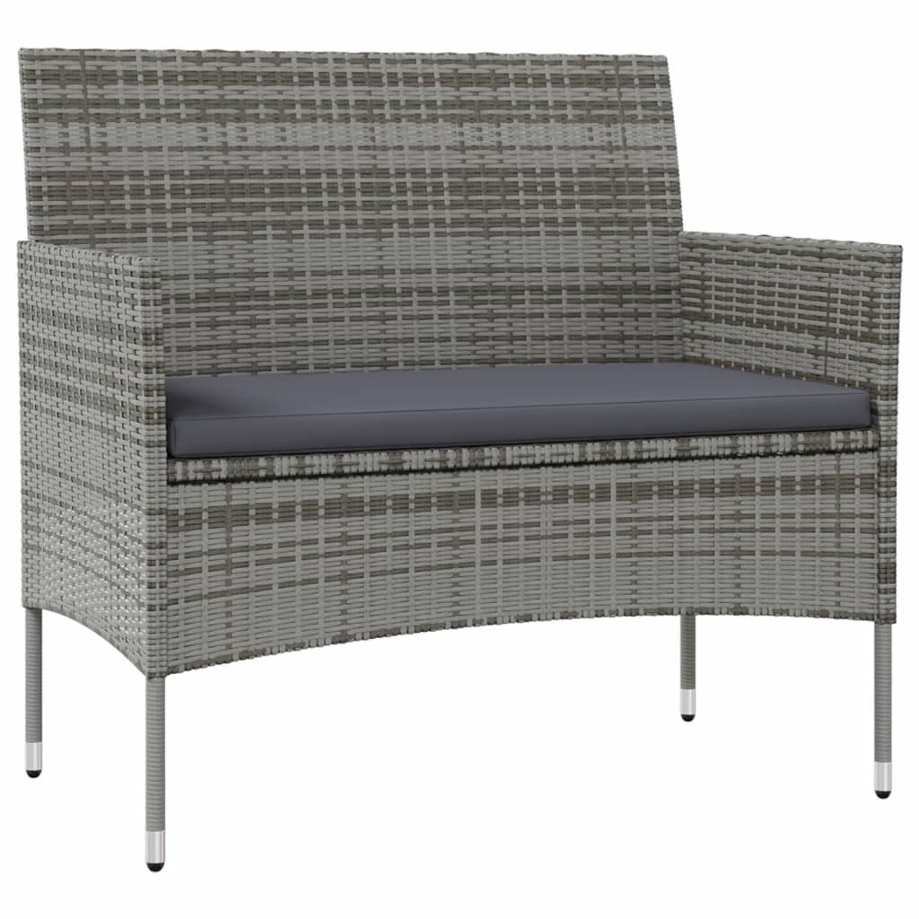 -Delige Loungeset Met Kussens Poly Rattan 16 Grijs