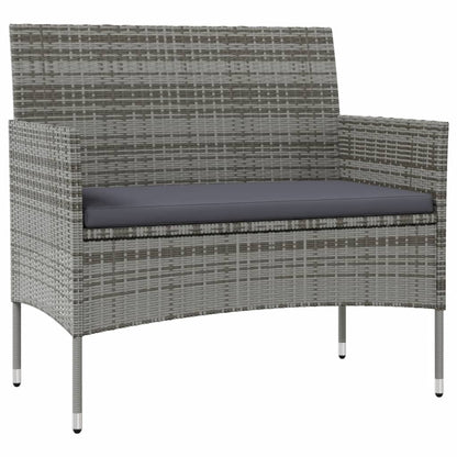 -Delige Loungeset Met Kussens Poly Rattan 16 Grijs