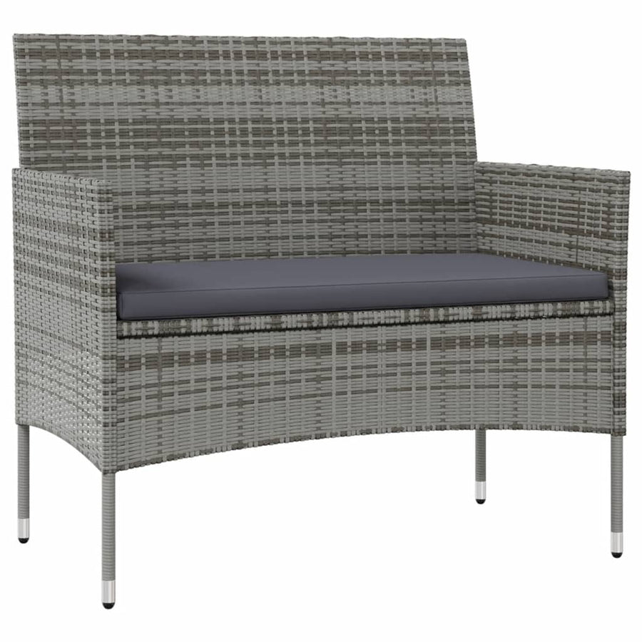 -Delige Loungeset Met Kussens Poly Rattan 16 Grijs