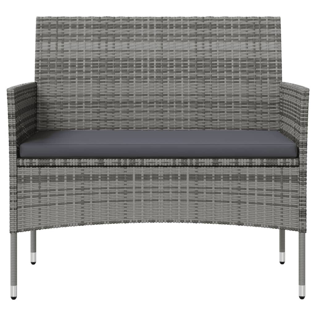 -Delige Loungeset Met Kussens Poly Rattan 16 Grijs
