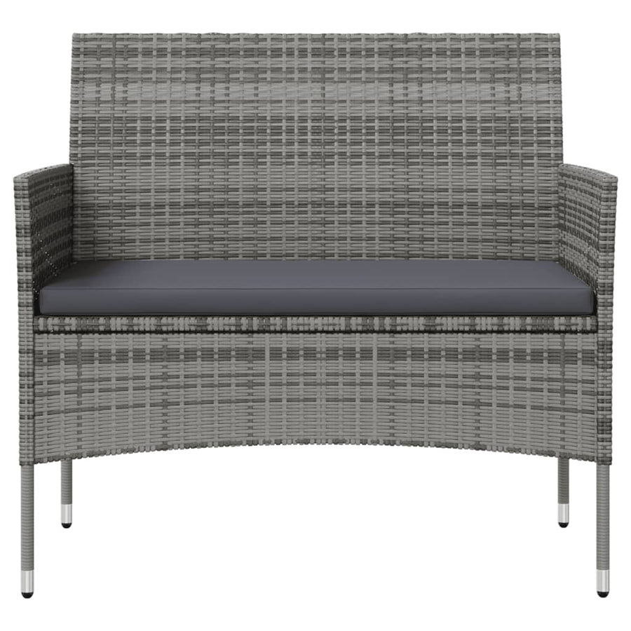 -Delige Loungeset Met Kussens Poly Rattan 16 Grijs