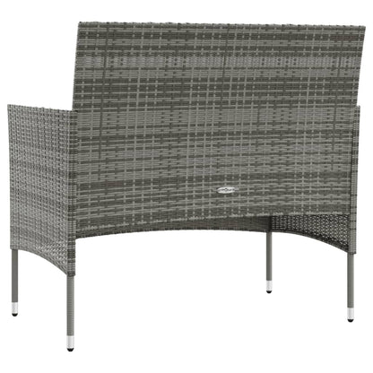 -Delige Loungeset Met Kussens Poly Rattan 16 Grijs
