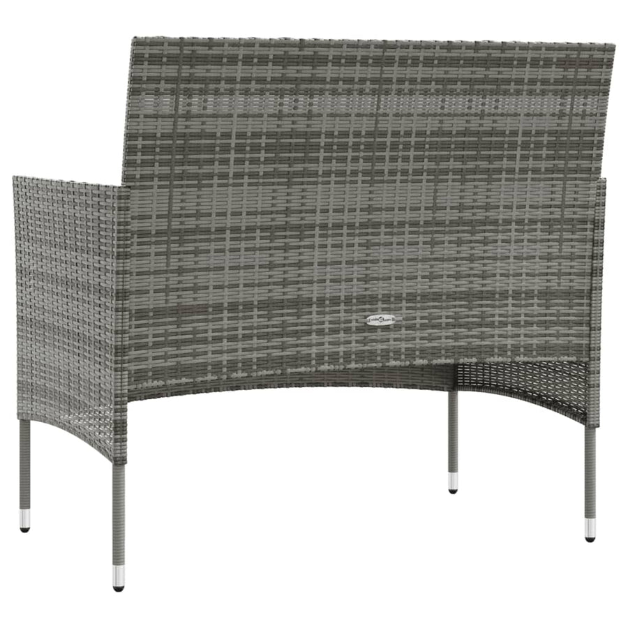 -Delige Loungeset Met Kussens Poly Rattan 16 Grijs