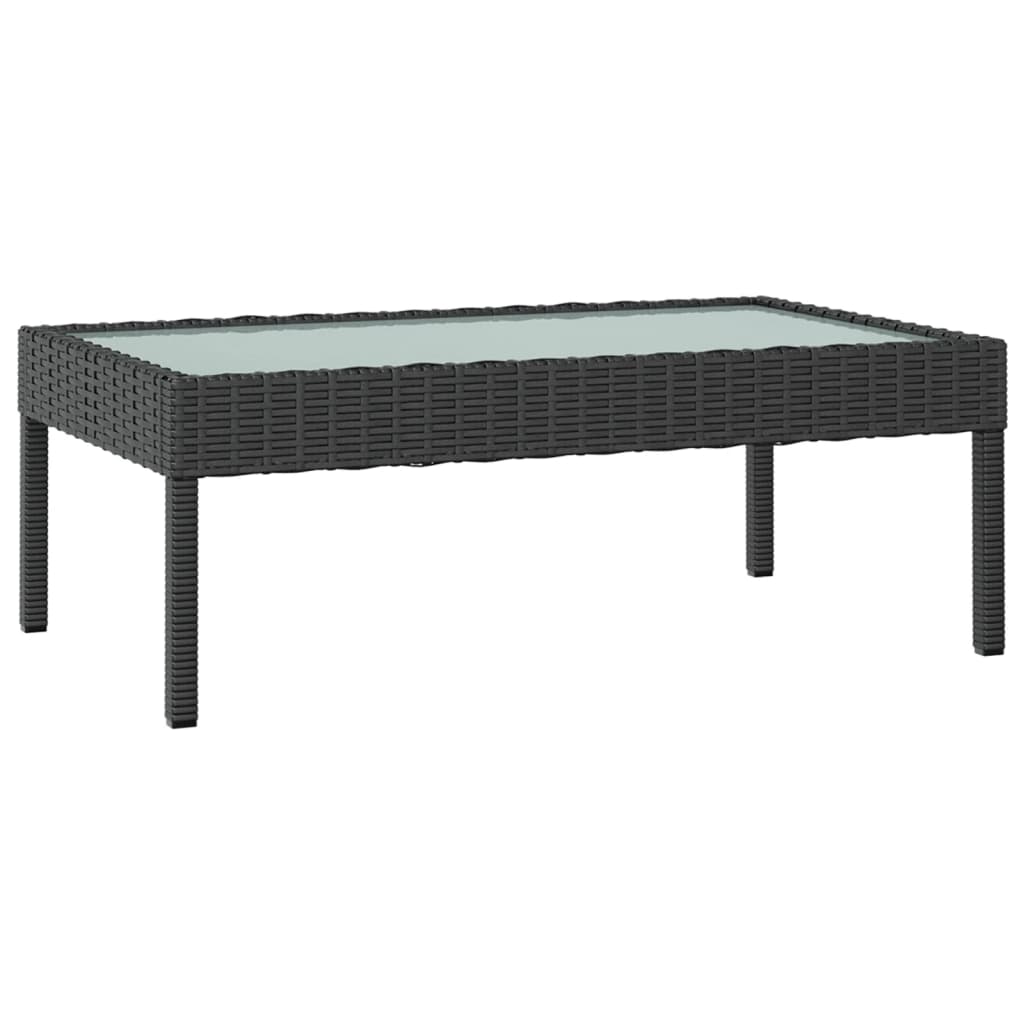 Loungeset Met Kussens Poly Rattan 8 Zwart