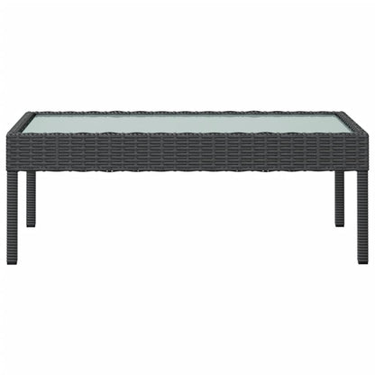 Loungeset Met Kussens Poly Rattan 8 Zwart