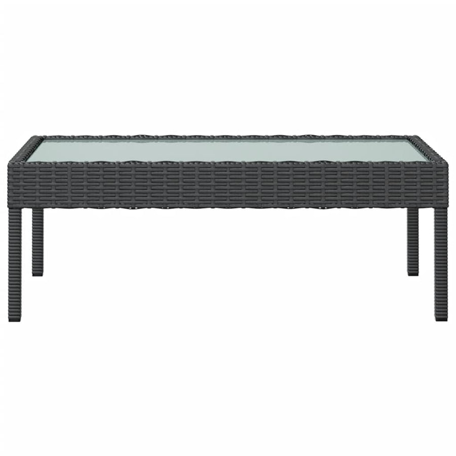 Loungeset Met Kussens Poly Rattan 8 Zwart