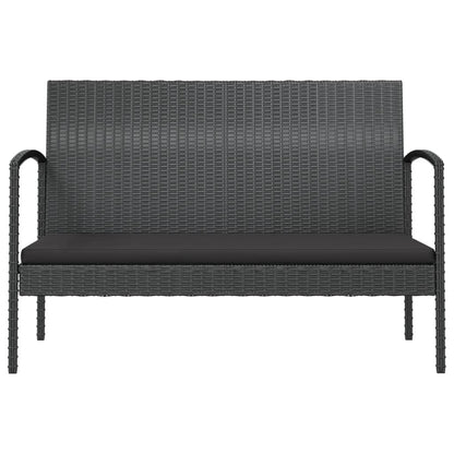 Loungeset Met Kussens Poly Rattan 16 Zwart