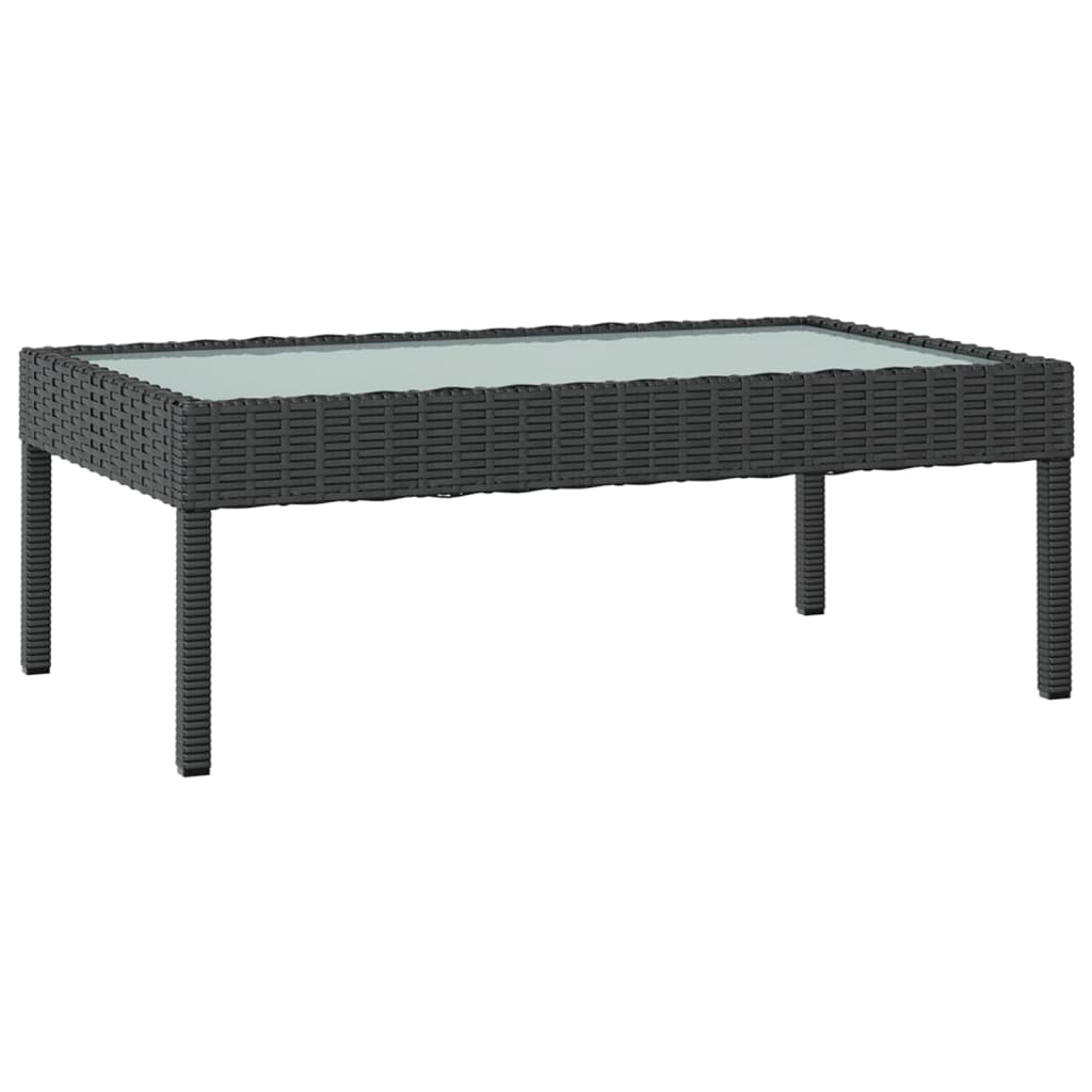 Loungeset Met Kussens Poly Rattan 16 Zwart