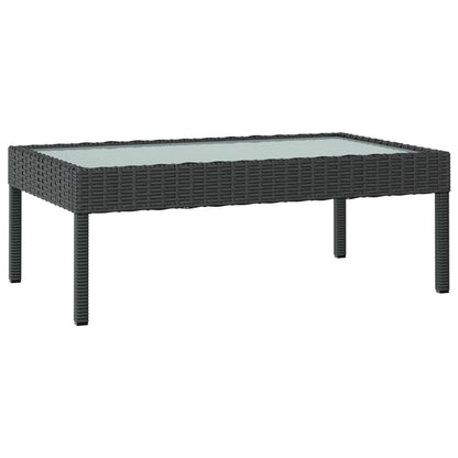 Loungeset Met Kussens Poly Rattan 16 Zwart