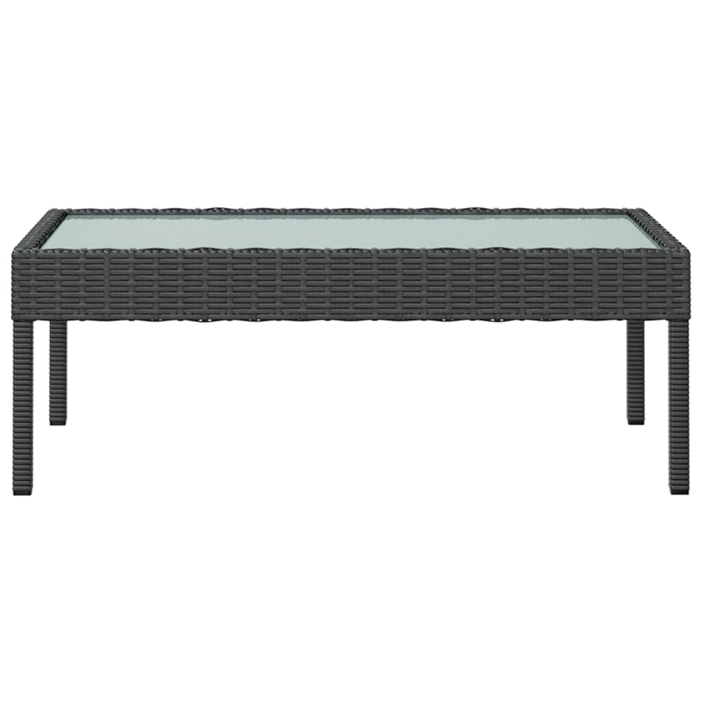 Loungeset Met Kussens Poly Rattan 16 Zwart