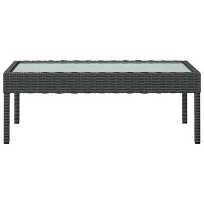 Loungeset Met Kussens Poly Rattan 16 Zwart