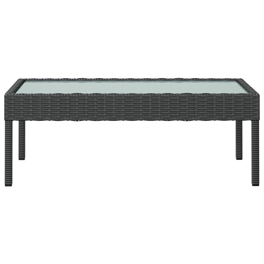 Loungeset Met Kussens Poly Rattan 16 Zwart