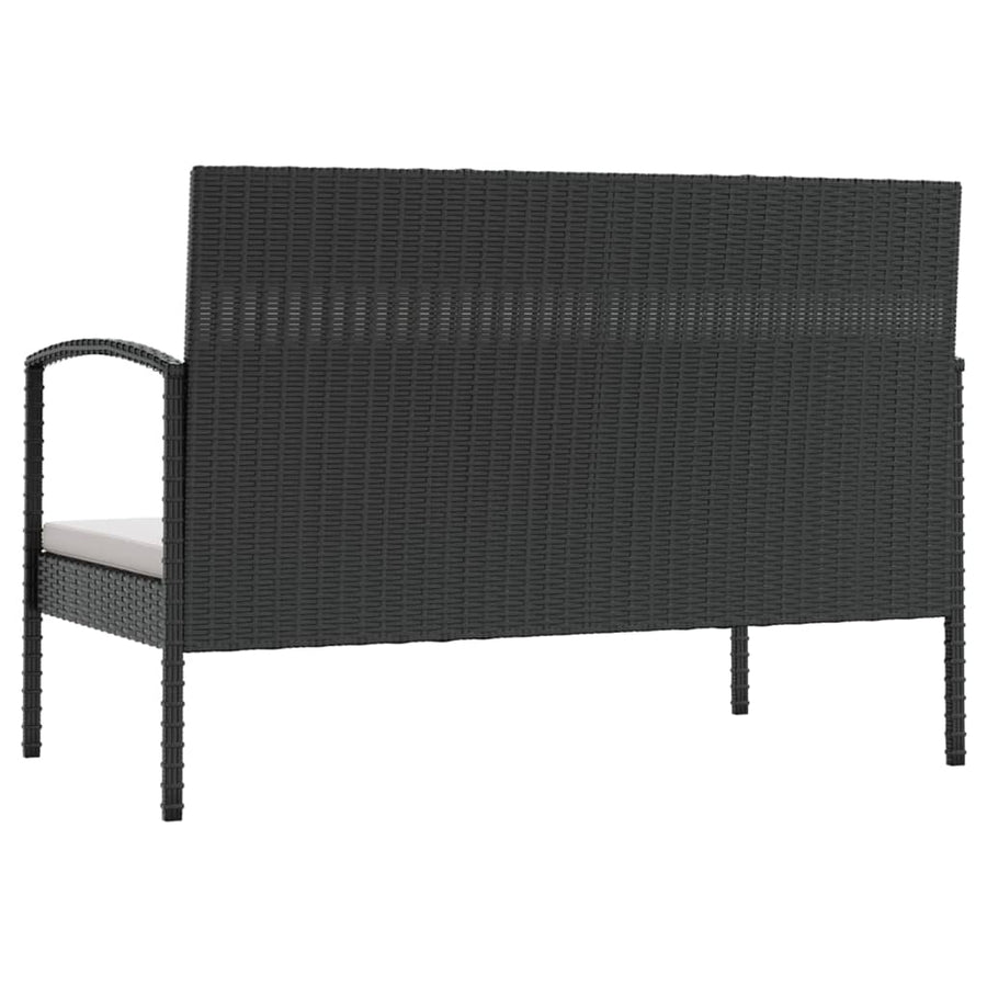 Loungeset Met Kussens Poly Rattan 8 Zwart en wit