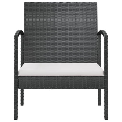 Loungeset Met Kussens Poly Rattan 8 Zwart en wit
