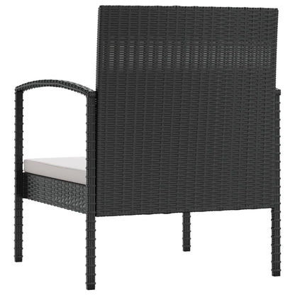Loungeset Met Kussens Poly Rattan 8 Zwart en wit