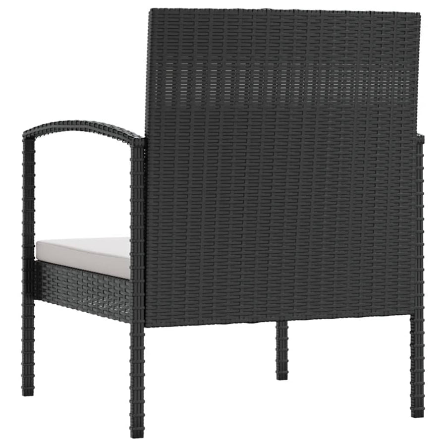Loungeset Met Kussens Poly Rattan 8 Zwart en wit