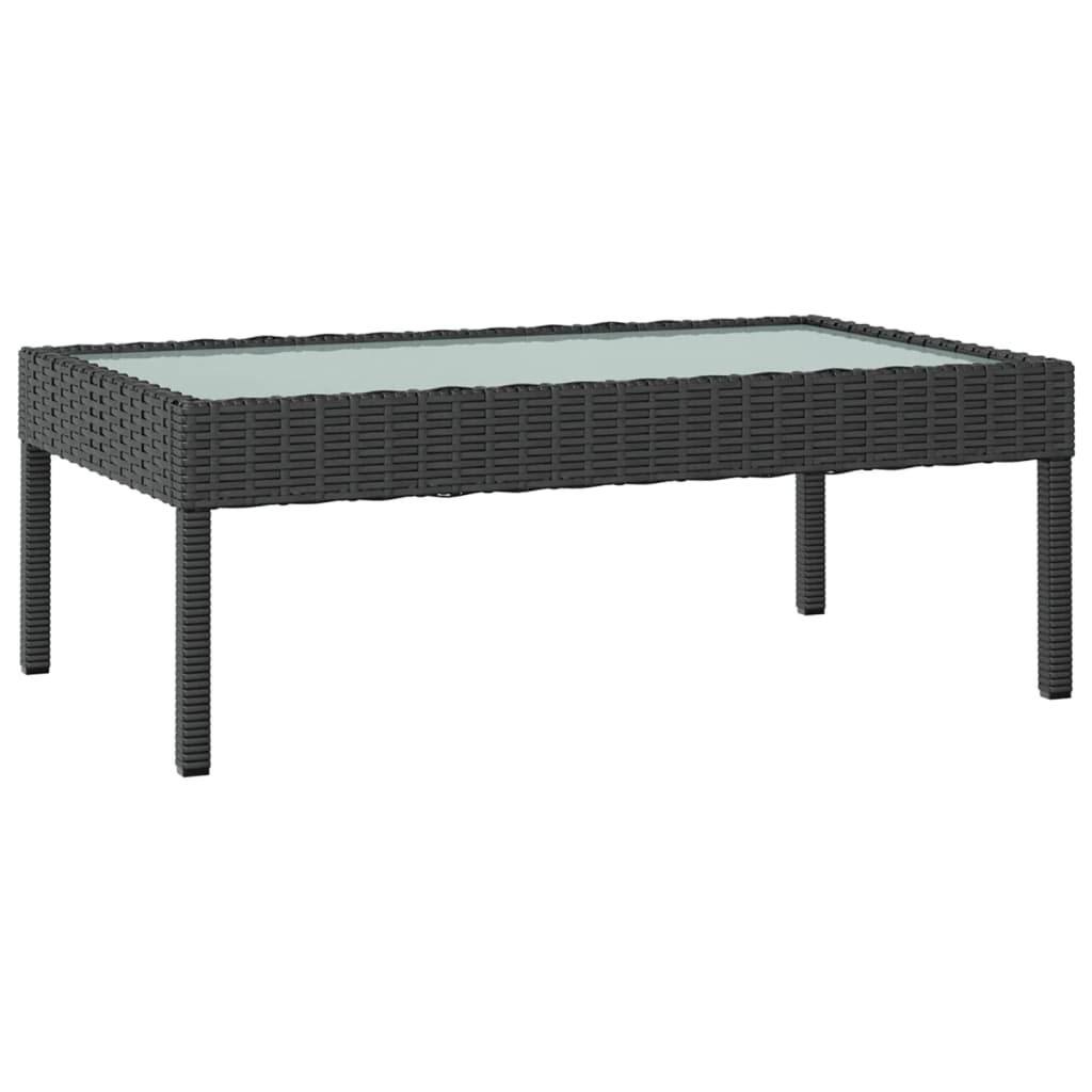 Loungeset Met Kussens Poly Rattan 8 Zwart en wit