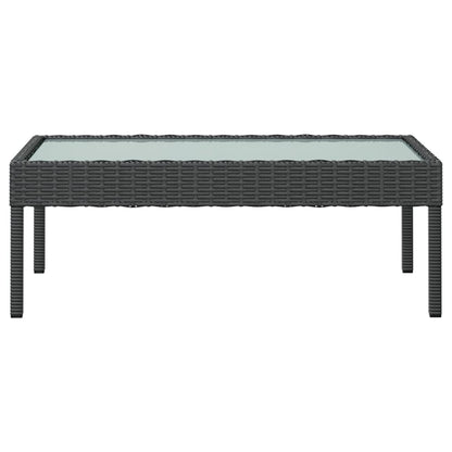 Loungeset Met Kussens Poly Rattan 8 Zwart en wit