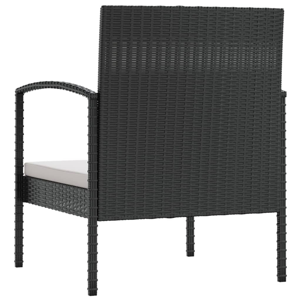 Loungeset Met Kussens Poly Rattan 16 Zwart en wit