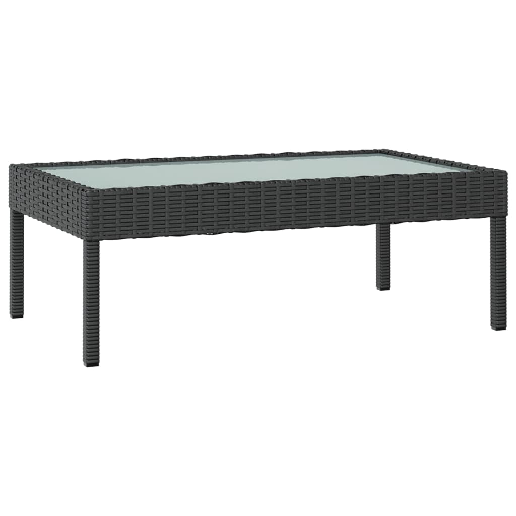 Loungeset Met Kussens Poly Rattan 16 Zwart en wit
