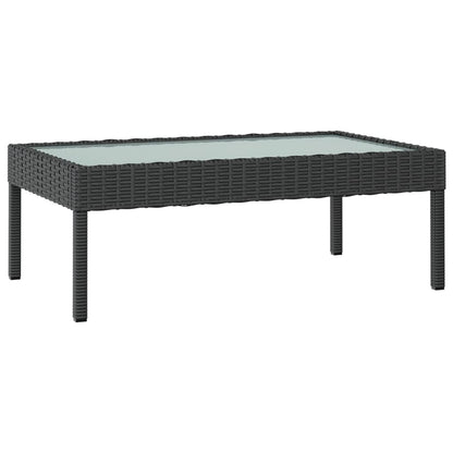 Loungeset Met Kussens Poly Rattan 16 Zwart en wit