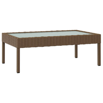 8-delige Loungeset met kussens poly rattan bruin