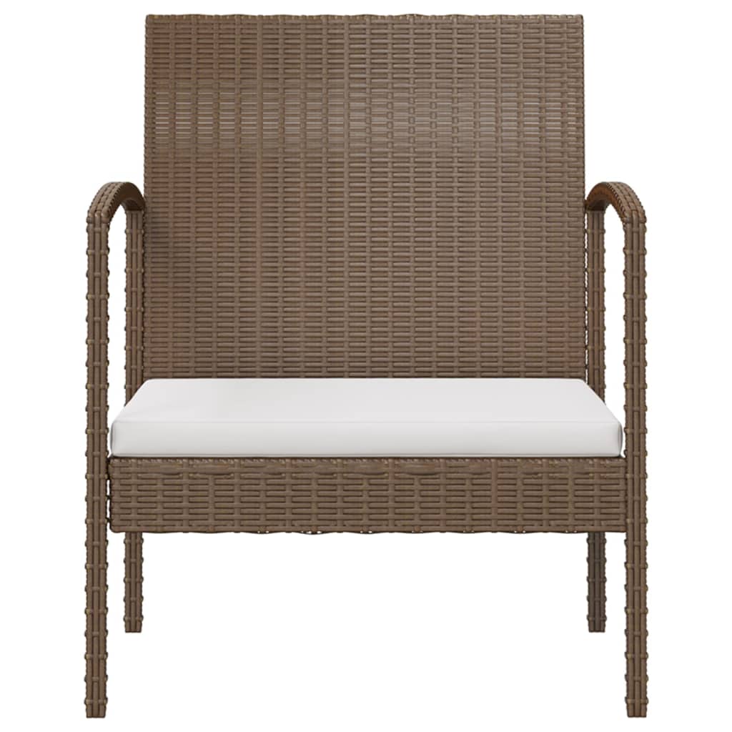16-delige Loungeset met kussens poly rattan bruin