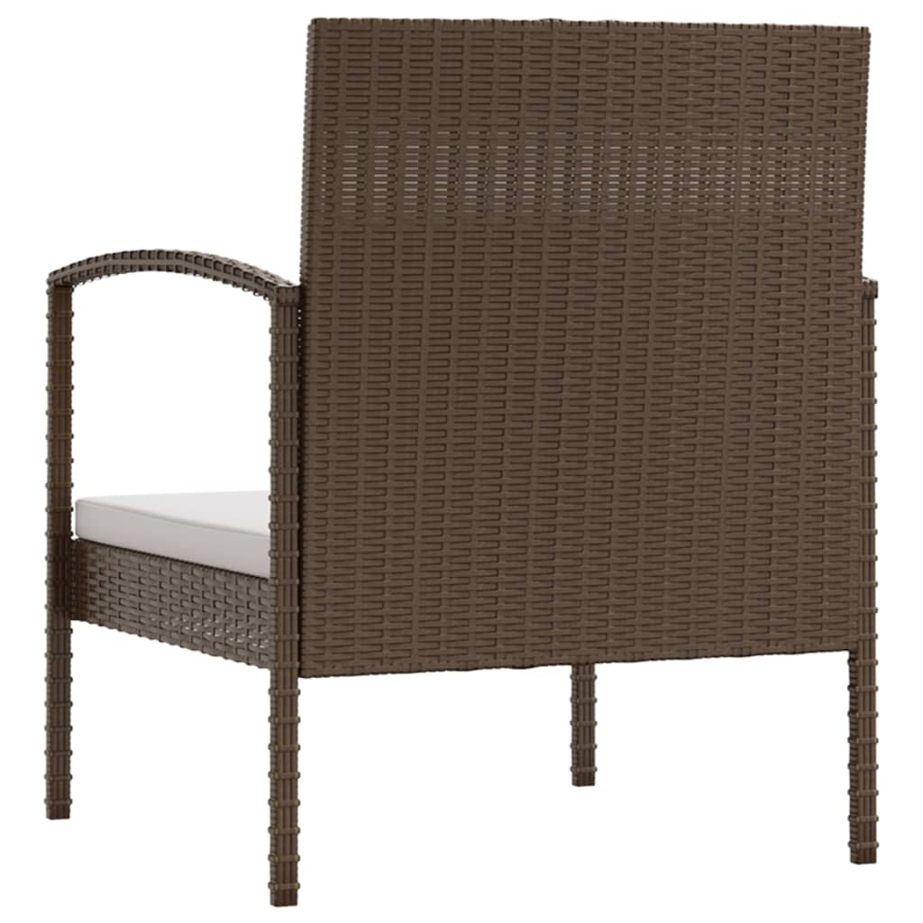 16-delige Loungeset met kussens poly rattan bruin