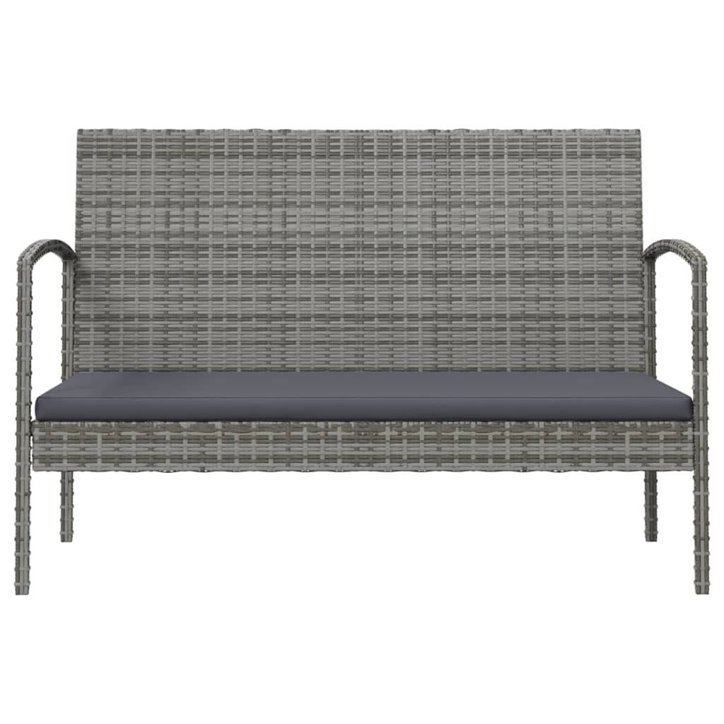 -Delige Loungeset Met Kussens Poly Rattan 8 Grijs